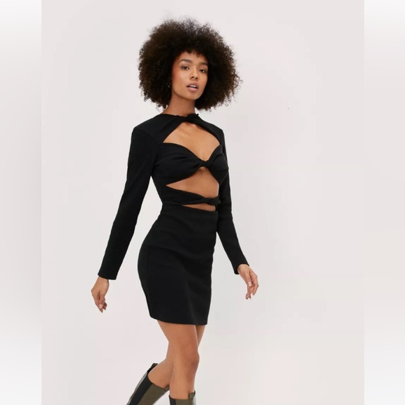Black Cut Out Mini Dress - Picture 1 of 4